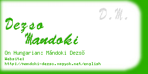 dezso mandoki business card